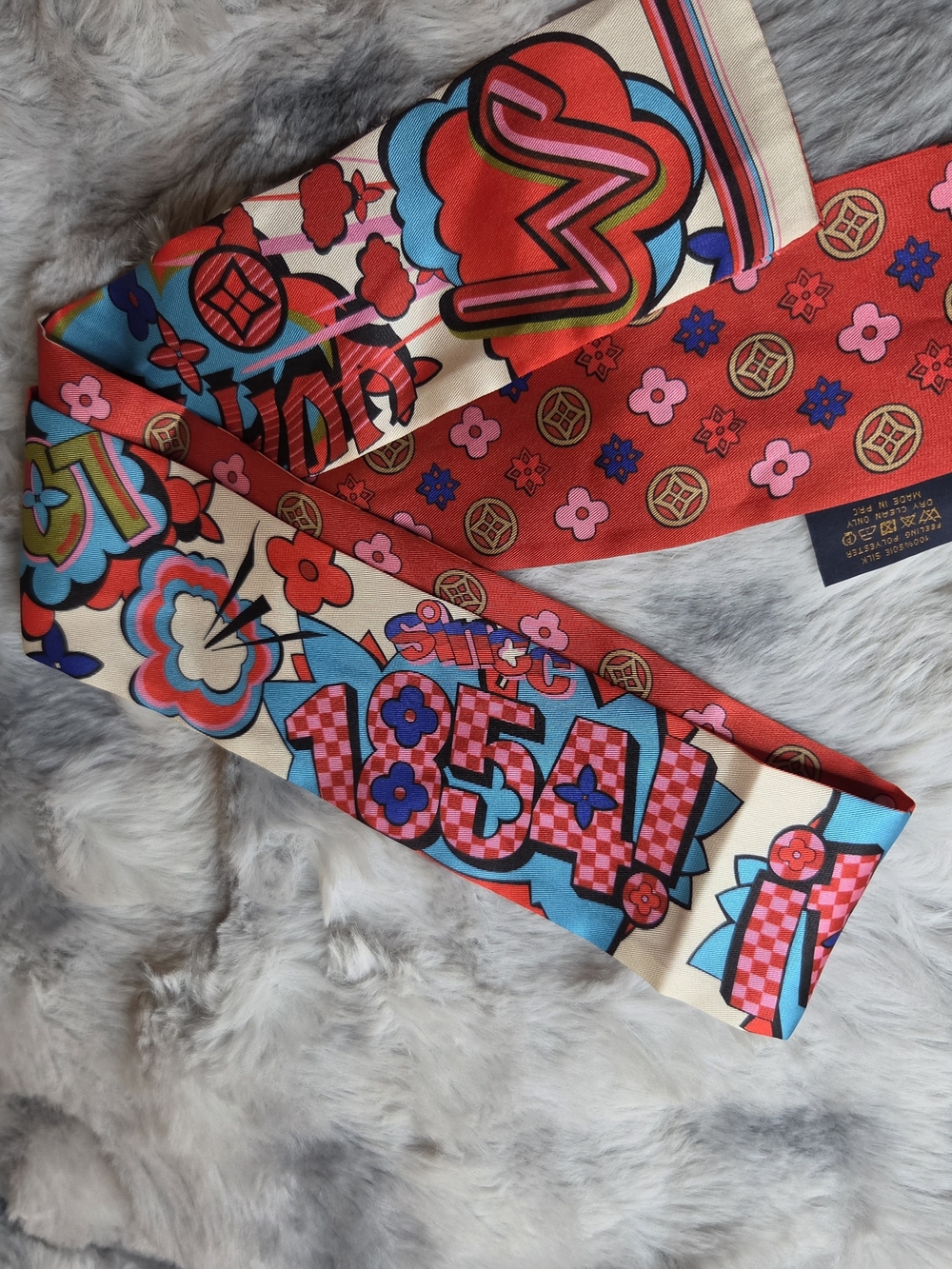 Colorful Graphic Silk Scarf Strap